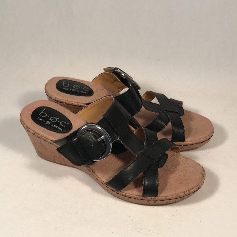 BOC Born Cork Wedge Heel Sandals Women 9